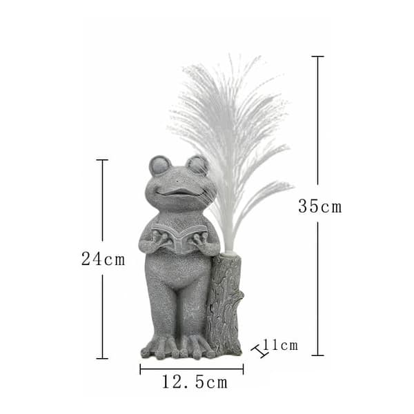 Bomclap frøer statue solcelle havedæksler, harpiksfrøer figurer og farveskiftende optisk fiber solbelysning, udendørs dekoration til altan