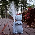 Miniatyrbillede 7 af 9: Bomclap kat solcelle havestatuer, harpiks kattefigur læsebog og 7-farve farveskiftende optisk fiber med solbelysning, racedekoration udendørs