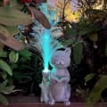 Miniatyrbillede 8 af 9: Bomclap kat solcelle havestatuer, harpiks kattefigur læsebog og 7-farve farveskiftende optisk fiber med solbelysning, racedekoration udendørs
