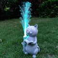 Miniatyrbillede 1 af 9: Bomclap kat solcelle havestatuer, harpiks kattefigur læsebog og 7-farve farveskiftende optisk fiber med solbelysning, racedekoration udendørs