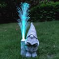 Miniatyrbillede 1 af 9: Bomclap Santas Statue Solcelle Havedæksler, Harpiks Julemandsfigurer og Farveskiftende Optisk Fiber Solar Belysning, Udendørs Dekoration Til Altan