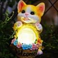 Miniatyrbillede 1 af 9: Bomclap Solar Garden Statue Udendørs Kat Statue Boligindretning, Solar Lights Udendørs Vandtæt, Havedekoration til Race, Terrasse, Altan, Have