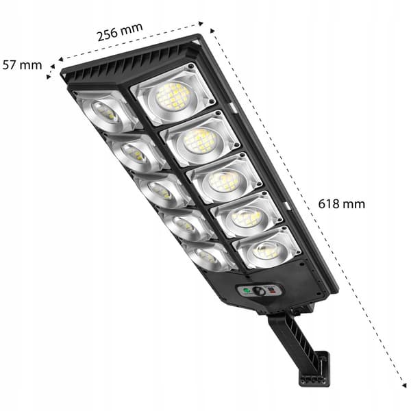LED-AURINKOVALAISIN LIIKE- JA HÄMÄRÄTUNNISTIMELLA 1000 W KAUKOSÄÄTIMEN PIDIKE STREET