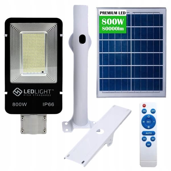 TEHOKAS LED-AURINKOVALAISIN 800 W HÄMÄRÄTUNNISTIMELLÄ KATUVALAISIN KAUKOSÄÄDIN PUUTARHAAN