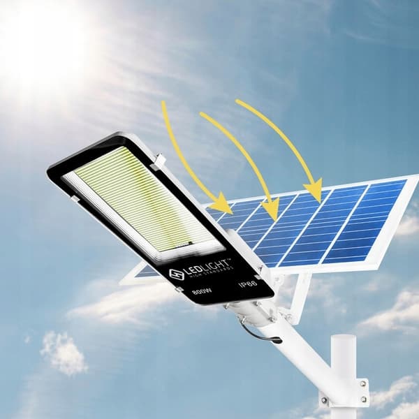 TEHOKAS LED-AURINKOVALAISIN 800 W HÄMÄRÄTUNNISTIMELLÄ KATUVALAISIN KAUKOSÄÄDIN PUUTARHAAN