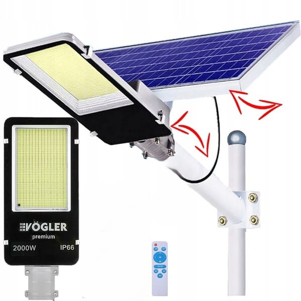 KRAFTFULL LED-SOLCELLAMPA 2000W SKYMNINGSSENSOR GATUTRÄDGÅRD VOGLER