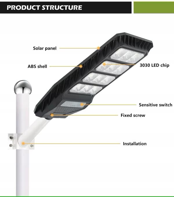 TEHOKAS LED-AURINKOVALAISIN VOGLER 800W RADAR-liike- ja hämärätunnistimella