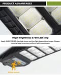 Pikkukuva 4 / 11: TEHOKAS VOGLER AURINKO-LED-LAMPPU 600 W TUTKALLA, LIIKE- JA HÄMÄRÄTUNNISTIMELLÄ