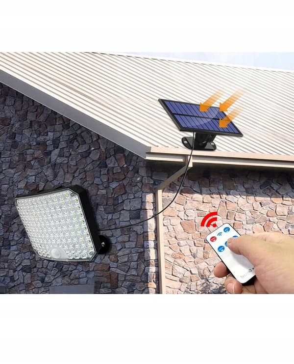 LED SOLAR GADE LAMPE + FJERNBETJENING
