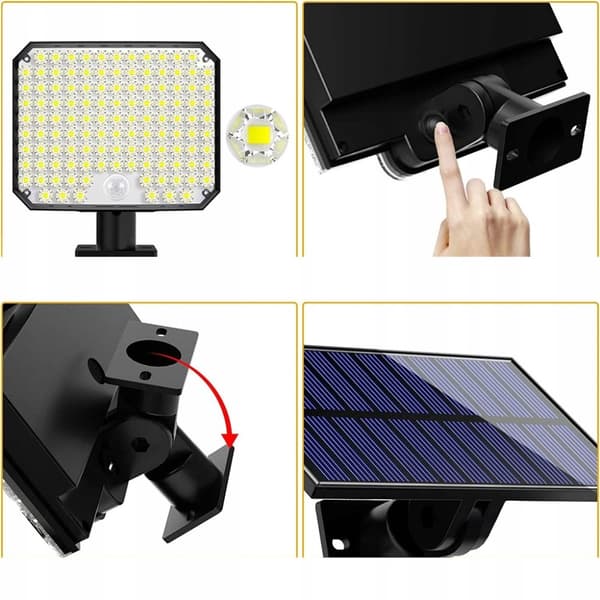 LED SOLAR GADE LAMPE + FJERNBETJENING