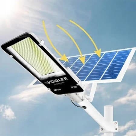 Kraftfull VÖGLER gatlykta 2000 W soldriven skymningssensor