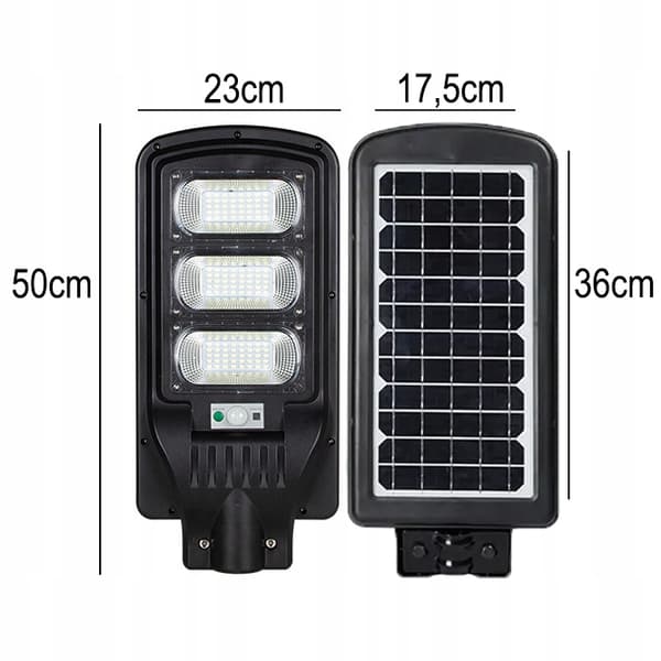 TEHOKAS katuvalaisin 1200 W hämärän liiketunnistimella, aurinkokäyttöinen VOGLER