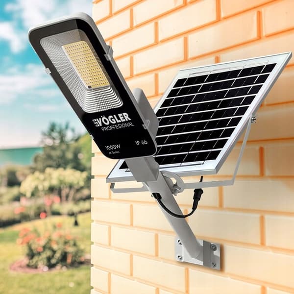 KRAFTFULL LED-SOLCELLAMPA VOGLER 1500W med RADAR-rörelse- och skymningssensor