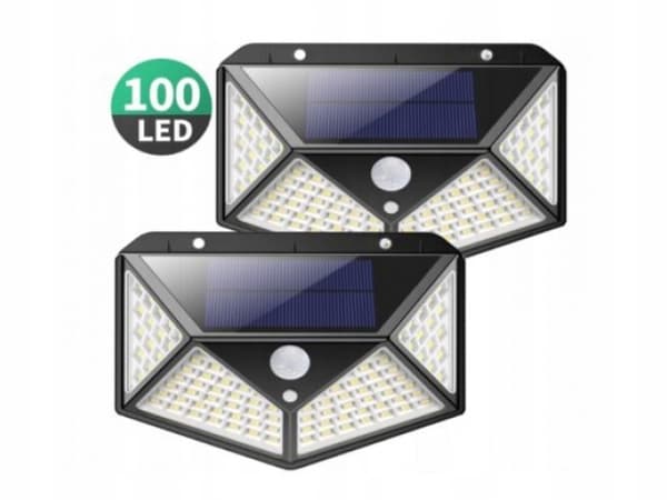 AURINKOPUUTARHAVALAISIN LIIKE- JA HÄMÄRÄTUNNISTIMELLA 100 LED RIPUSTETTAVA SEINÄVALAISIN