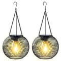 Miniatyrbild 1 av 8: OBOSOE Solcellsdrivna Hänglampor (2-pack) – Vattentäta Metallampor för Trädgård, Patio & Uteplatser | Dekorativ Utebelysning med 8 LED-ljus