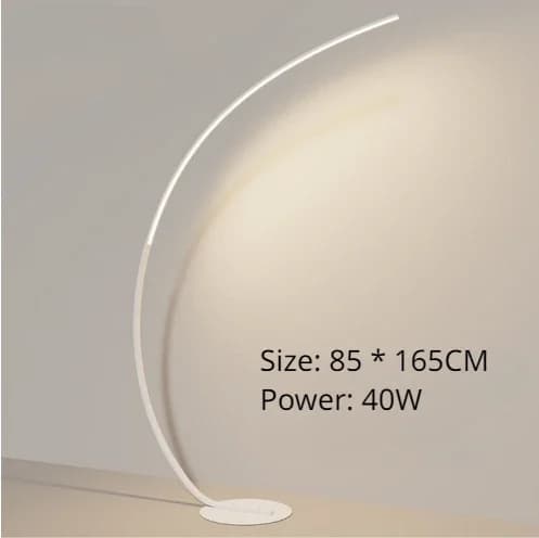 Nordisk LED Gulvlampe, Dæmpbar Belysning, Moderne Design,Fjernlysregulering, Hvid B