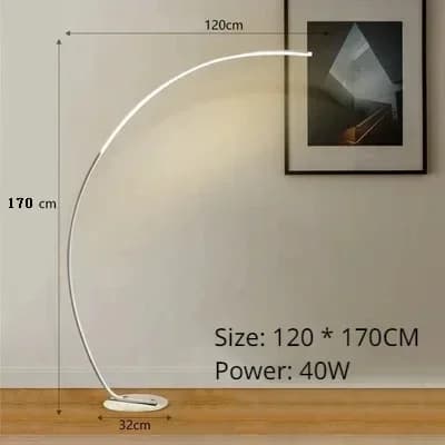 Nordisk LED Gulvlampe, Dæmpbar Belysning, Moderne Design,Hvid A, Fjernlysregulering