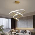 Miniatyrbild 2 av 2: LED Cirkulär Pendellampa, Oändlig Dämpning, Modern Design,Oändlig dimning, 3ring 20x40x60cm, Guld