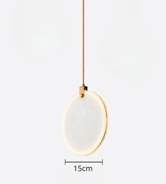 Pendellampa, 1 ljuskälla, cirkulär design, täckning 15-30 kvm,Dia 15 cm, Vitt ljus