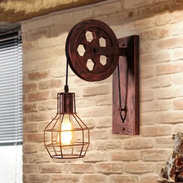 Seinävalaisin, vintage-tyyli, pully-suunnittelu,Rautaväri