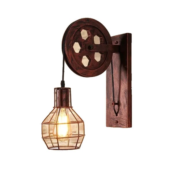Seinävalaisin, vintage-tyyli, pully-suunnittelu,Rautaväri