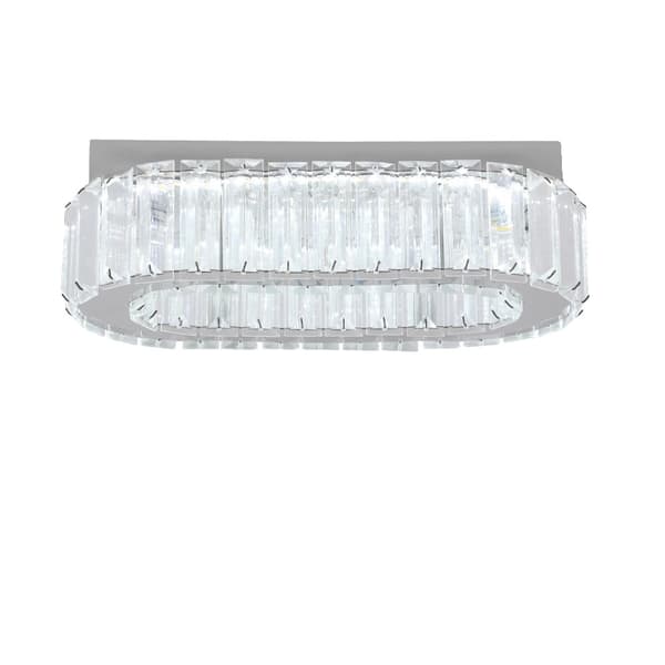 Moderne Krystal Pendellampe, Skiftelige Belysningsmuligheder, Elegant Oval Design,L28cmxH10cm krom, ændrebar
