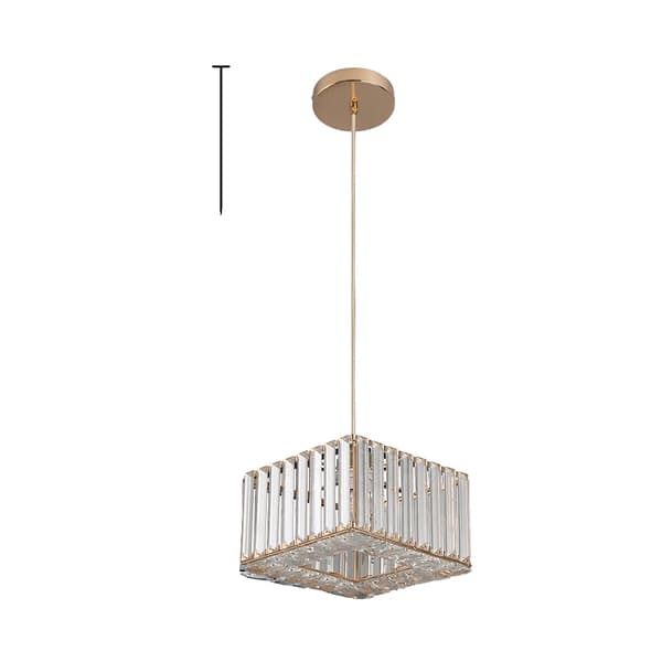 Krystal Pendellampe, Elegant Design, Justerbar Længde,D stil Guld