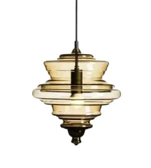 Moderne Pendelkrone, Mælkehvidt Glas, Kognac Glas,A- Cognac glas, Varmt lys
