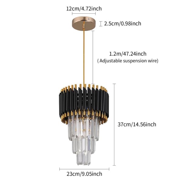 Moderne Pendellampe, Justerbar Højde, E27 LED Kompatibel,D23cm