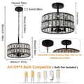 Miniatyrbild 2 av 2: Modern taklampa, justerbar höjd, G9-lampa kompatibel,Svart