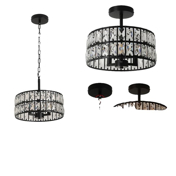 Modern taklampa, justerbar höjd, G9-lampa kompatibel,Svart