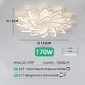Pikkukuva 2 / 2: LED-kattovalaisin, 50W teho, 4000 lumenin valoteho,Valkoinen 18 päätä, Sovellus RC himmennettävä