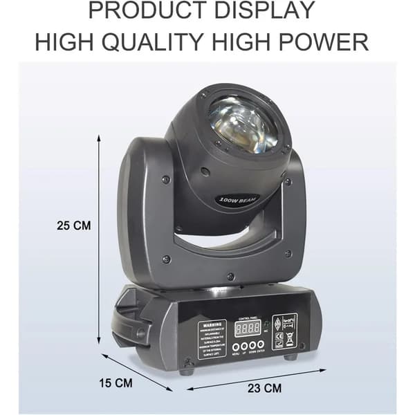 LED Moving Head Beam Light, 100W Effekt, 90-240V Spænding, Selvstændig Installation,sort, EU-stik