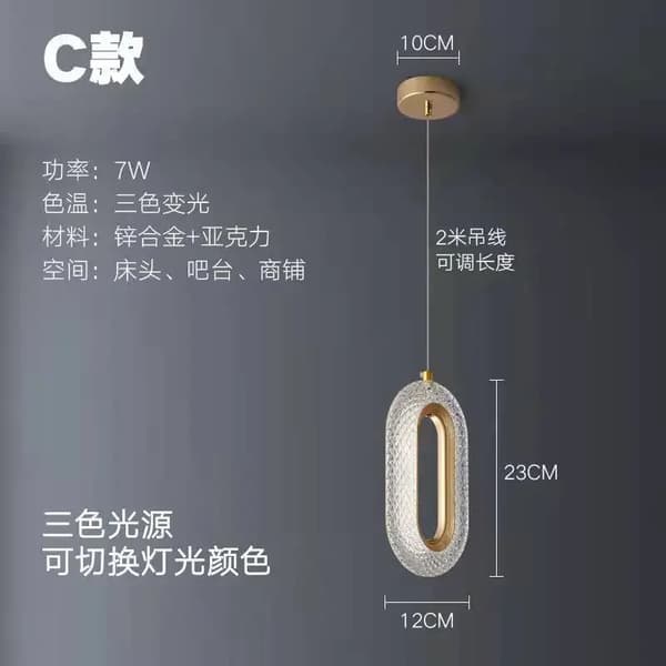 LED Pendellampor, Tre-färgsbelysning, Modern Design,Trefärgad ljus, Ellips