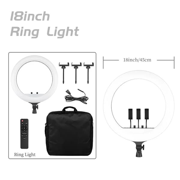 Ringlampa, Justerbar Ljusstyrka, 3300-5600 K Färgtemperatur,Endast ringljus