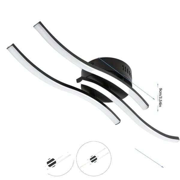 Loftlampe, Lysstrøm 249-2000, Nem Montering,Sort, Kold Hvid