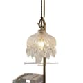 Pikkukuva 1 / 2: Vintage Retro -riippuvalaisin, kultainen runko, E14-kanta,kattovalaisin -20cm, lämmin valo