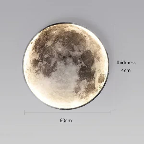 Moderne Måne Væglampe, Akryl + Jern Materiale, LED Lyskilde,D60cm, Varm hvid
