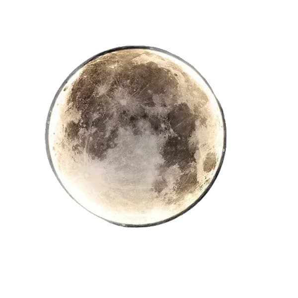 Moderne Måne Væglampe, Akryl + Jern Materiale, LED Lyskilde,D60cm, Varm hvid