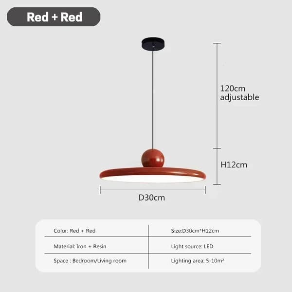 Riippuvalaisin, 30 cm halkaisija, LED-valonlähde,30 cm Punainen Punainen, Lämmin valkoinen