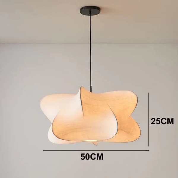 Pendellampe, Berørings On/Off Kontakt, AC Strømkilde, ART DECO Stil,Hvid 50CM, Ingen pære