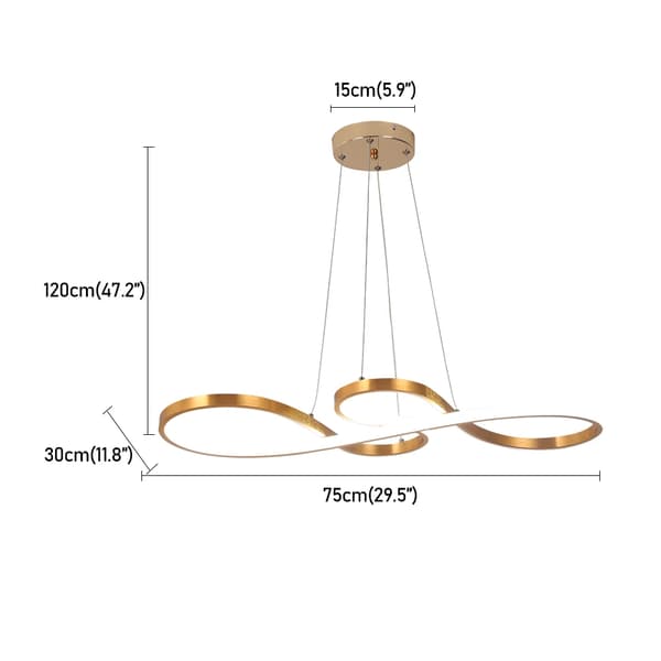 Modern Krona, Justerbar Höjd, Energibesparande LED,Cool White, guld