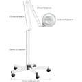 Miniatyrbillede 2 af 2: Gulvforstørrelseslampe, 5x forstørrelse, justerbar arm, energieffektiv fluorescerende rør,Hvid