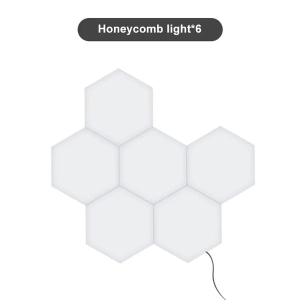 Modulära hexagonala LED-vägglampor, beröringskänslig kontroll, enkel installation,EU, 6