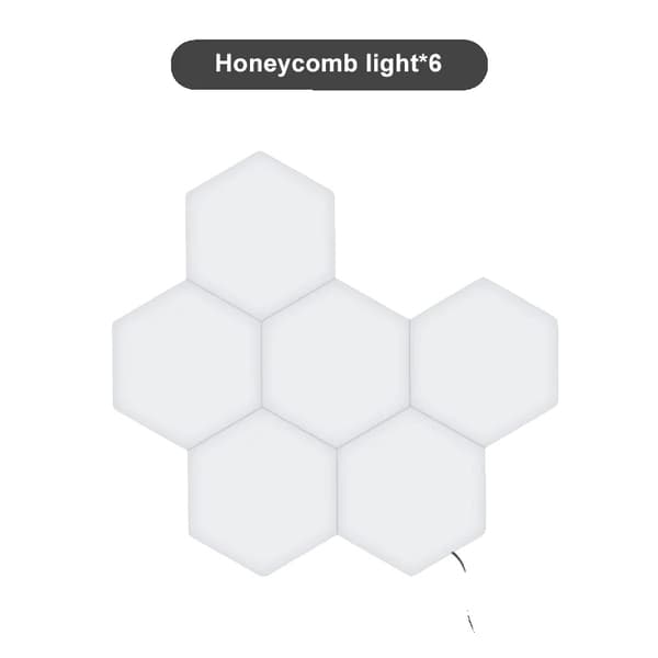 Modulära hexagonala LED-vägglampor, beröringskänslig kontroll, enkel installation,EU, 6