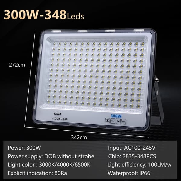 LED Flomlys, Vandtæt IP66, Lysstrøm 100 LM/W,300W