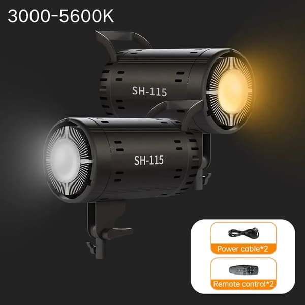 100W Valokuvausvalo, Väri lämpötila-alue 1000-9000K, CRI RA95,2kpl 115W