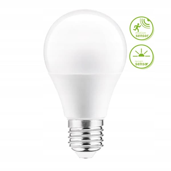 E27 4000K LED-lampa med rörelse- och skymningssensor