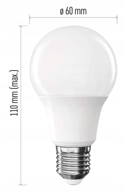 Sæt med 3 energibesparende LED-pærer E27 varm hvid 9,4 W 806 lm