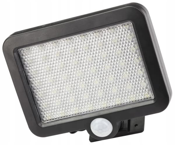 W:n LED-aurinkokäyttöinen valonheitin liike- ja hämärätunnistimella